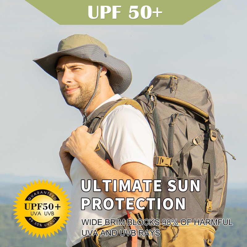 TOP-EX L/XL Sun Hats for Women & Men with Wide Brim, UV Protection UPF 50, Waterproof Safari Hat Boonie Hats, Foldable & Breathable & Adjustable for Fishing Trekking Travel, Navy 60-63CM