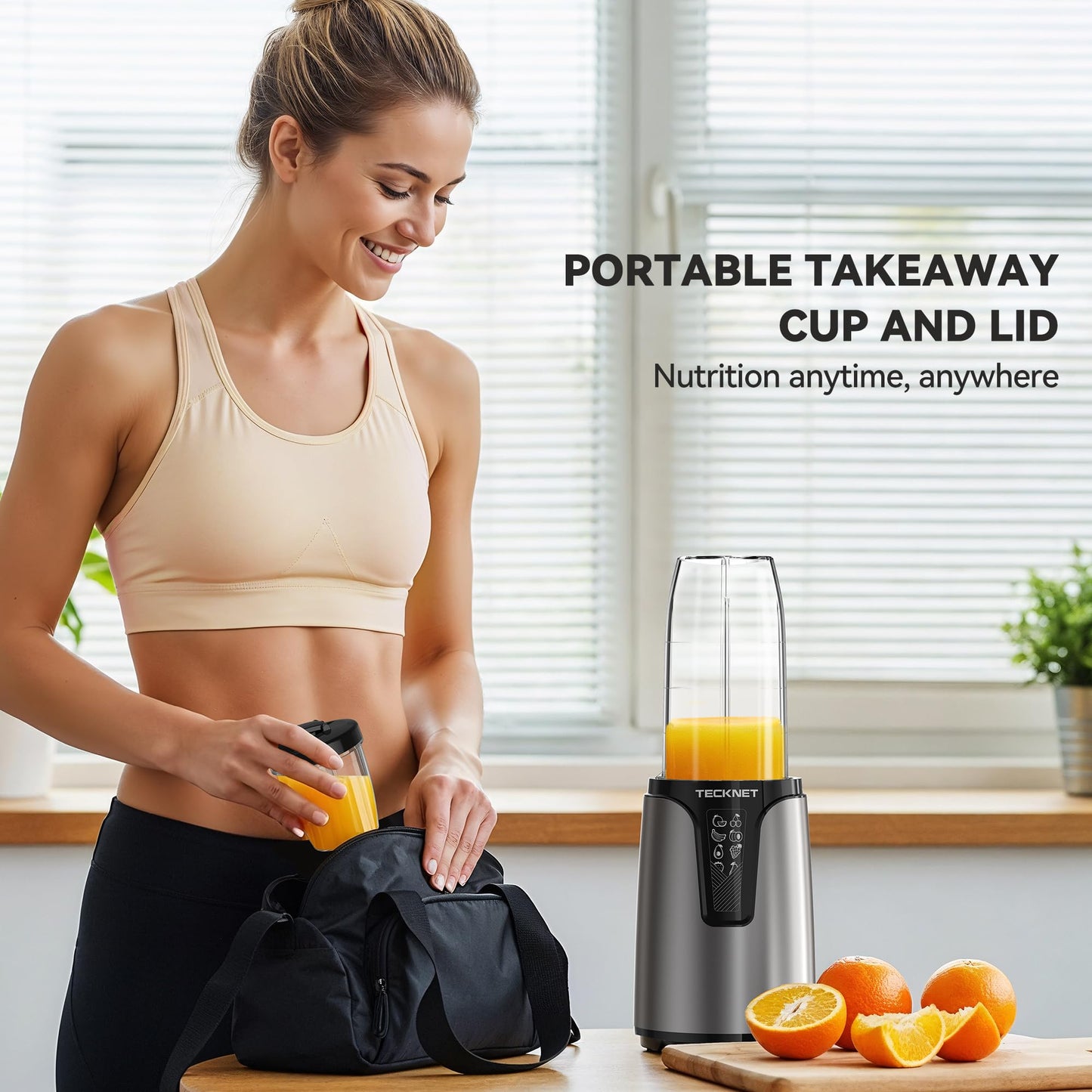 TECKNET 1000W Bullet Blender for Smoothies, Small Personal Nutri Blender for Protein Shakes and Smoothies, Coffee Mixer with 2 BPA-Free Cup, Portable Countertop Grinder Combo Kitchen Appliances