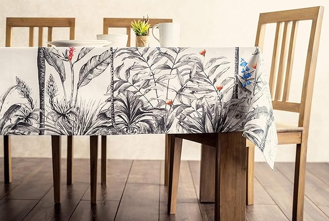 Maison d' Hermine Table Cloth Rectangle Table 100% Cotton 70 x 120 Inches Fall Tablecloth Reusable Everyday Use for Thanksgiving Christmas Decorations Dining Farmhouse Party (Amazonia)