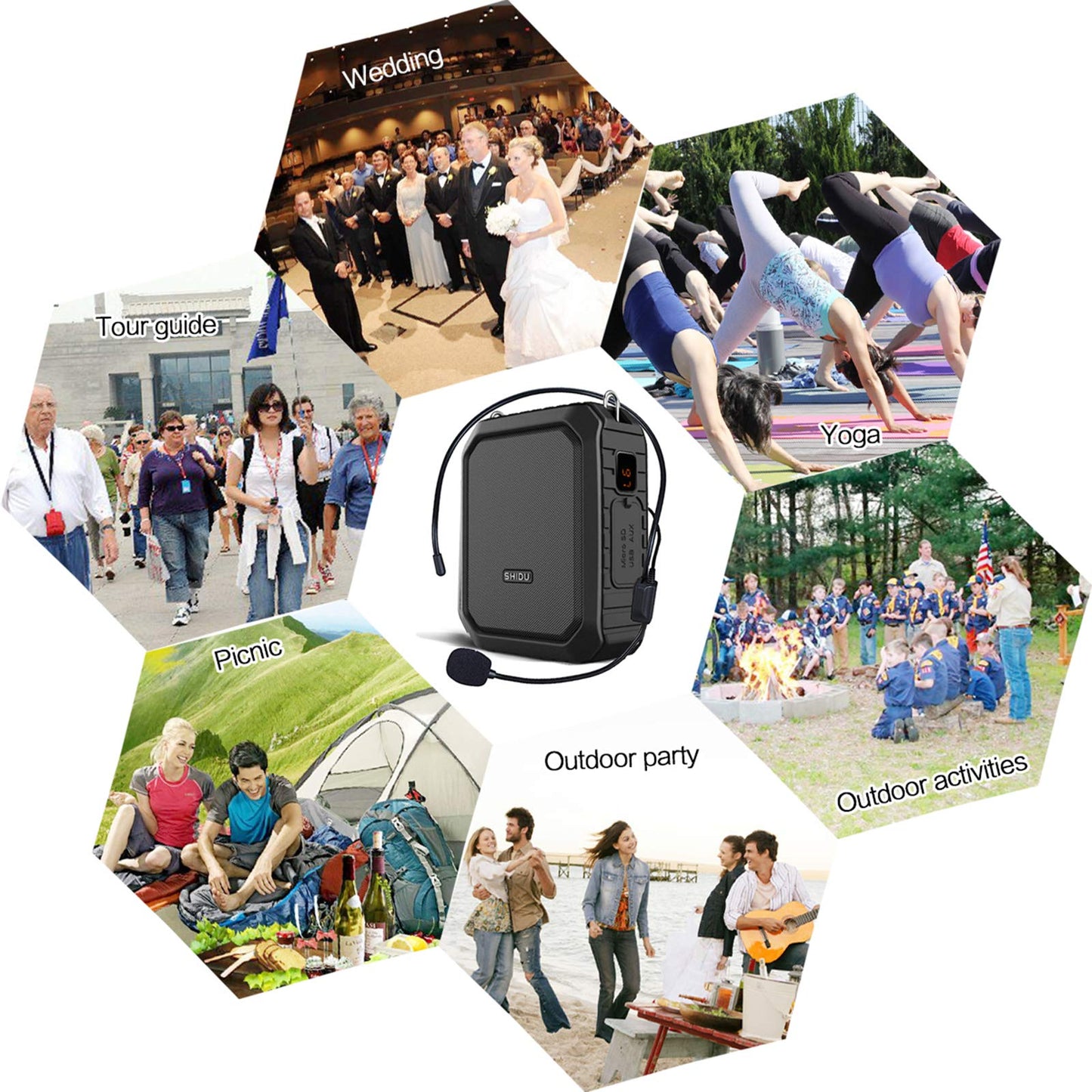 Personal Voice Amplifier for Teachers - Portable Speaker with Wired Headset Microphone 18W Waterproof IPX5 Waistband Voice Enhancer Megaphone for Indoor and Outdoor Activities, Teaching, Speech…