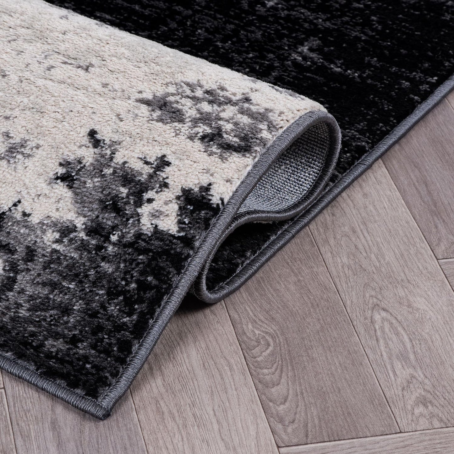 Rugshop Modern Abstract Design Non Shedding Soft Ideal for Living Room,Bedroom,Kitchen Area Rug 5' x 7' Black