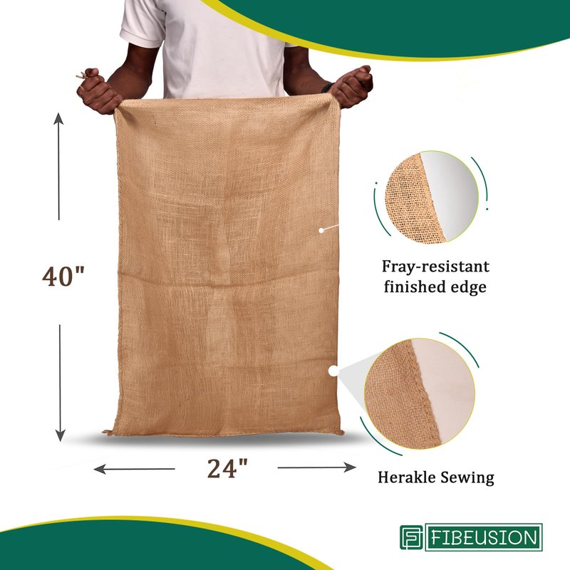 Heavy Duty Reusable Burlap Sacks (Set of 6) – 24" X 40" Perfect Sack Race Bags for Adults and Kids, Outdoor Lawn Games, Vegetable Storage & Gardening - 50lbs Capacity Potato Sacks