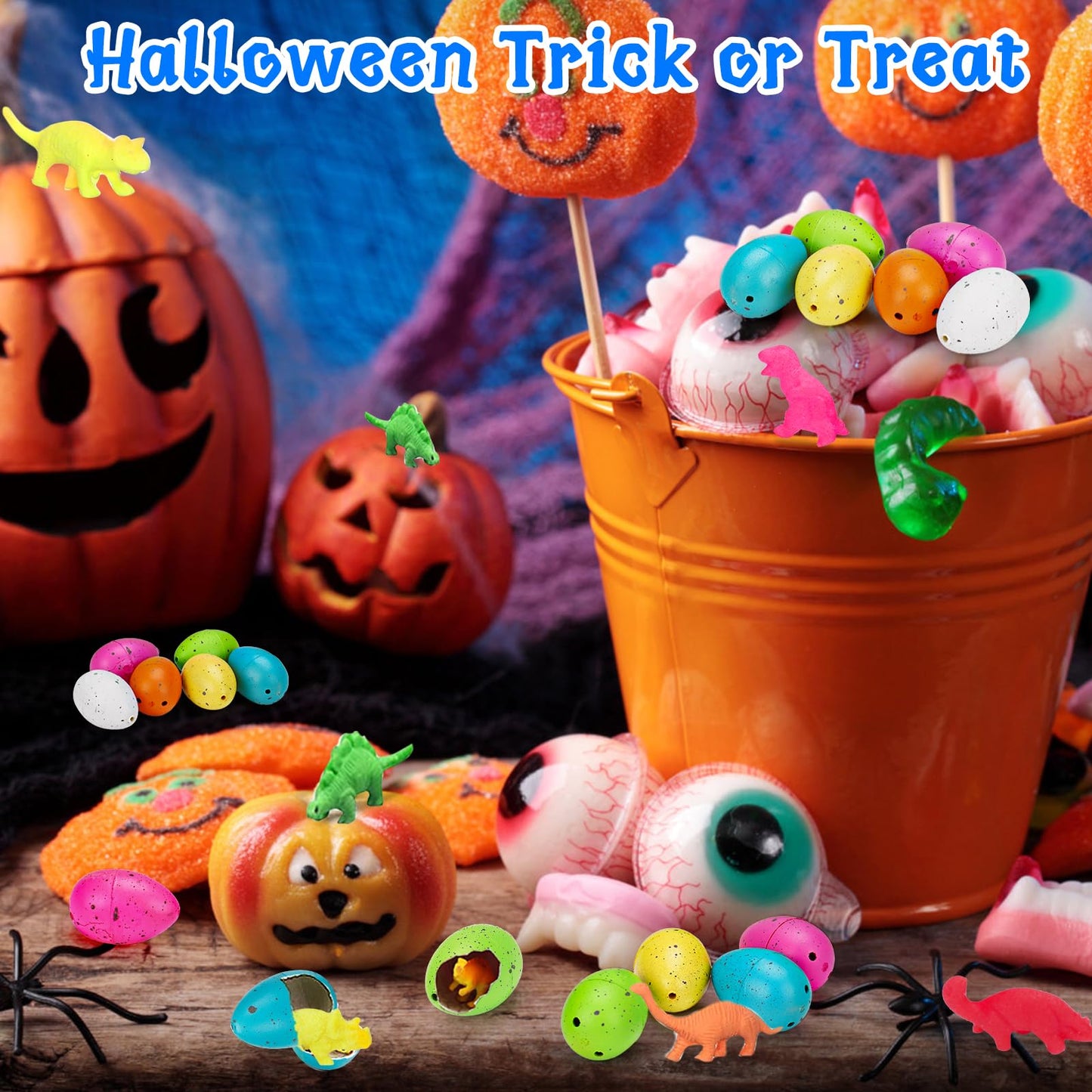 60PCS Small Hatching Dinosaur Eggs for Dinosaur Party Favors Birthday Halloween Goodie Bag Stuffers Classroom Carnival Prizes Bulk Pinata Fillers Novelty Grow in Water Dino Eggs with Toys Inside