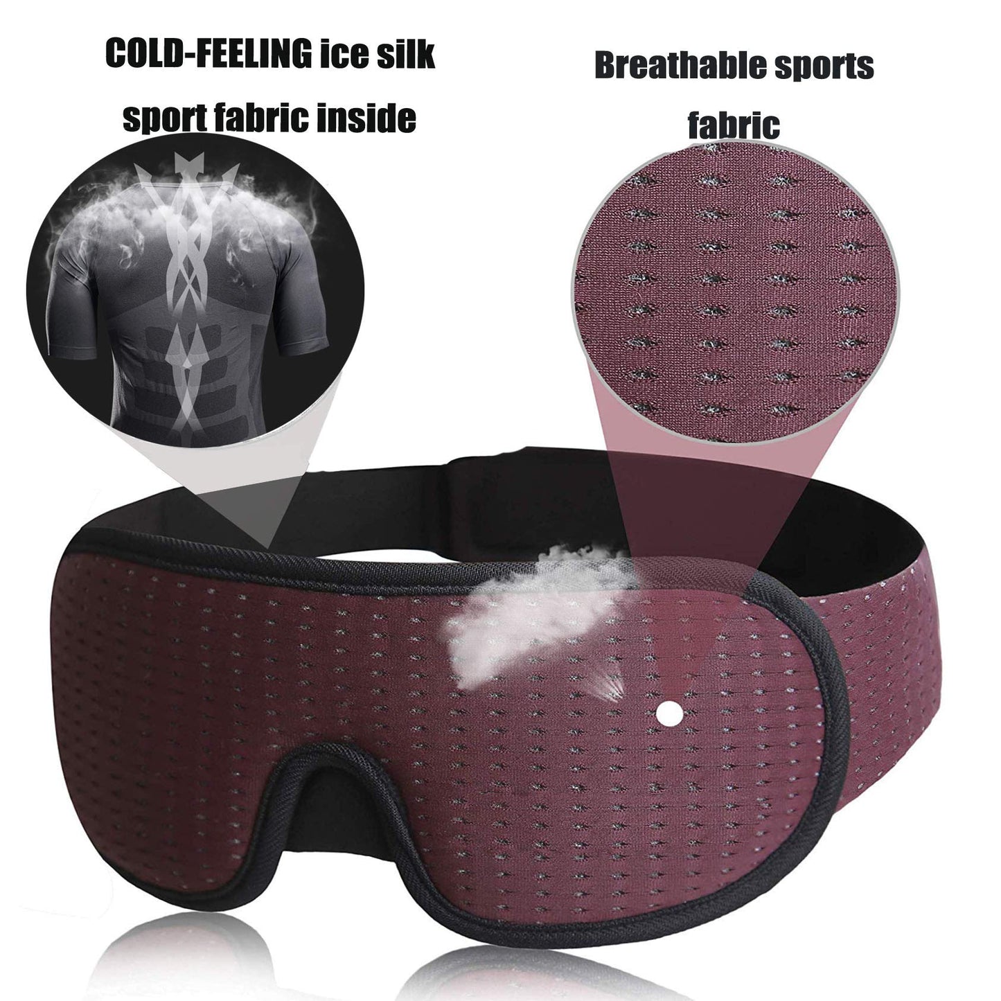 LEEKEN 3D Sleeping Eye Mask - 100% Lights Blockout Sleep Mask for Men Women, Cool Sports Fabric Eye Cover for Travel/Nap/Night Sleeping,Comfortable and Breathable… (mesh-Grey)