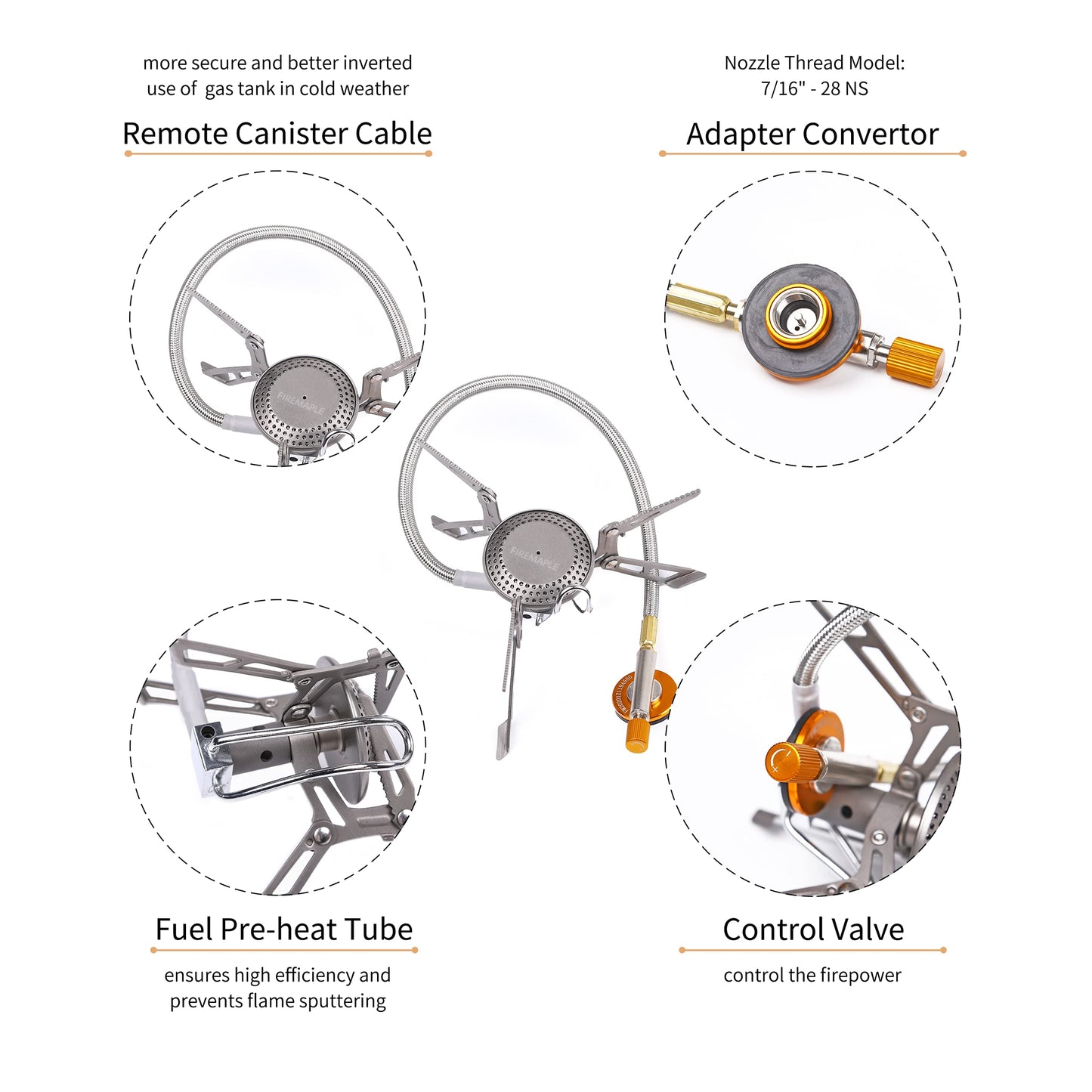 Fire-Maple Blade 2 Portable Propane Camping and Backpacking Stove Ultra Light | Titanium Hiking Stoves with pre-heat tube | Mini Portable Isobutane