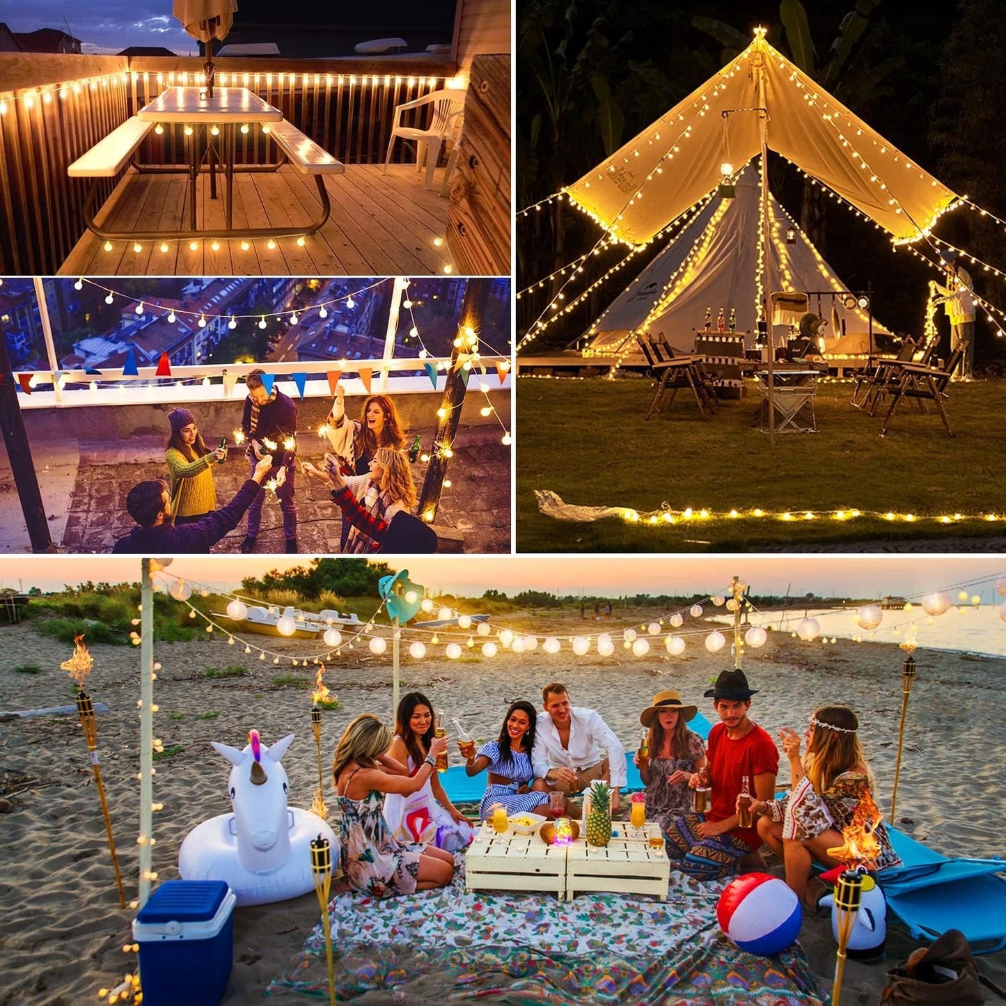 Bigzom USB Indoor Fairy Lights, 7m 40LED Spherical Fairy Lights, 5V Warm White Lights for Bedroom, Balcony, Parties, Christmas Decoration