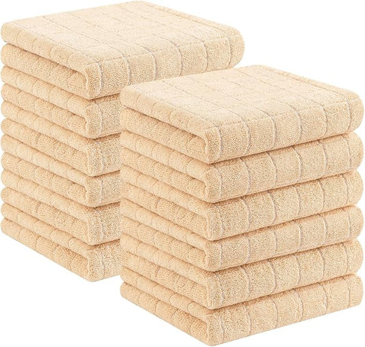 Homaxy 100% Cotton Terry Kitchen Towels, Checkered Designed, Soft and Super