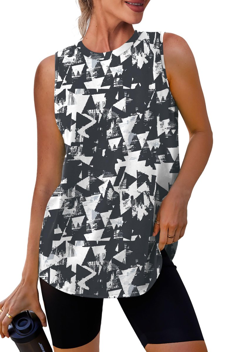 Women Beach Fashion Workout Tank Tops for Women Sleeveless Loose Fit Yoga Tops Active Shirts Sports Gym M