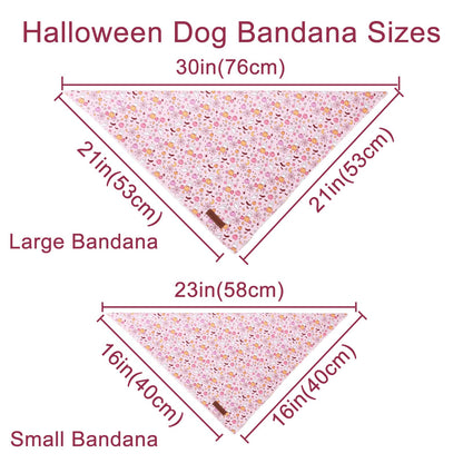 Halloween Pumpkin Dog Bandana, Halloween Triangle Bid Scarf with Pumpkin,Ghost,Bat Pattern, Cotton Pet Kerchief for Girl Boy Dogs or Cats, Cute Puppy Bandana Fancy for Dogs