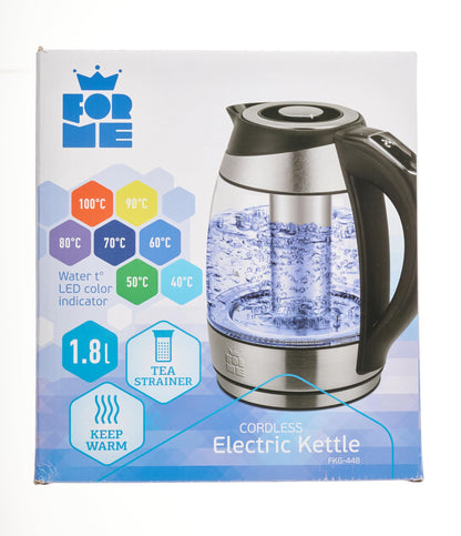 ForMe Glass Kettle with Temperature Setting 40-100 °C 1.8 L I 2200 Watt I 7 Colour Change LED I Digital Temperature Display I Keep Warm Function I Boil Dry Protection BPA Free