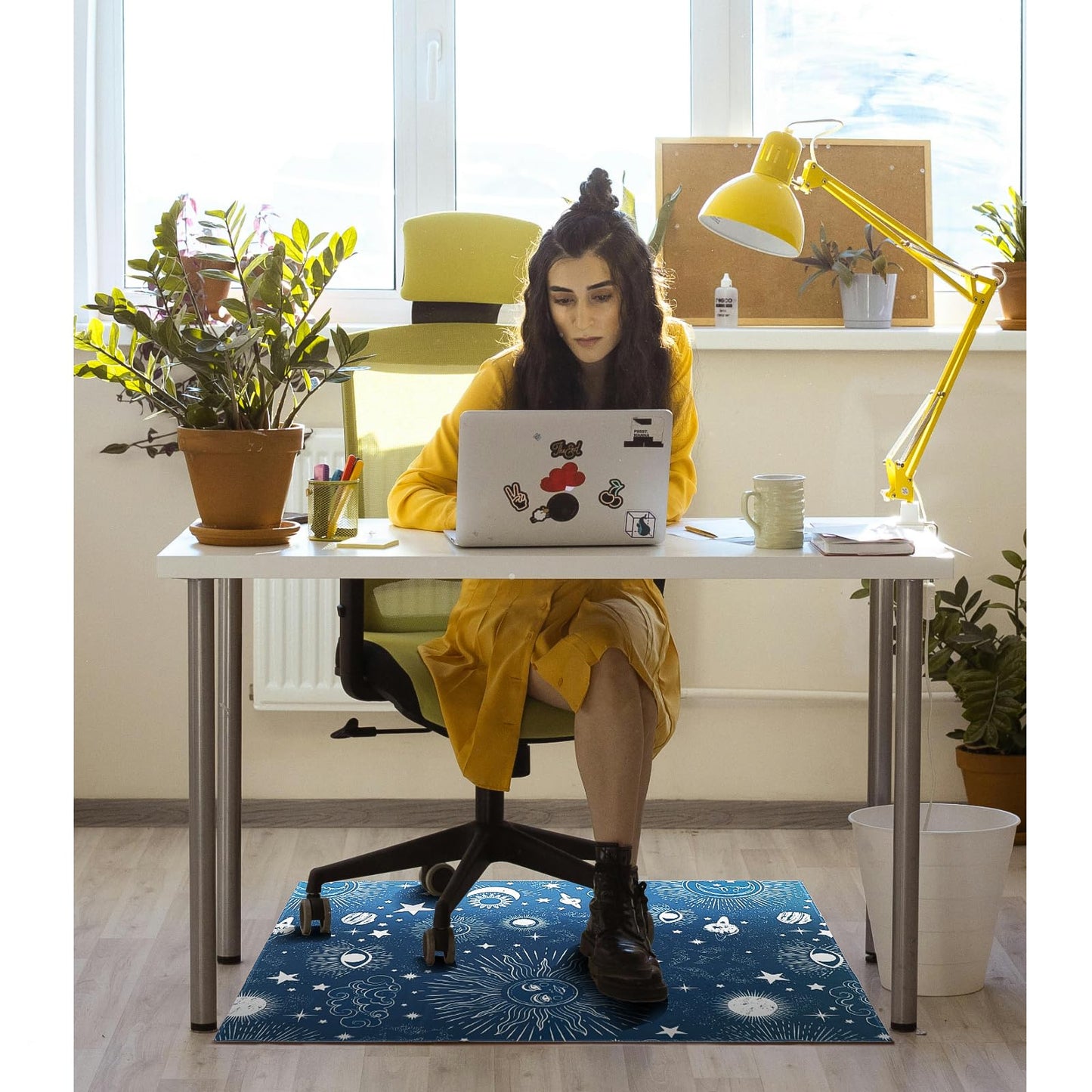 Office Chair Mat for Hardwood Floor 48"X 60" Heavy Duty Desk Chair Rug for Under Gaming Rolling Chairs Computer Decor Protect Mats Low Pile Non-Slip Rubber for Carpet & Tile Floor- Gothic