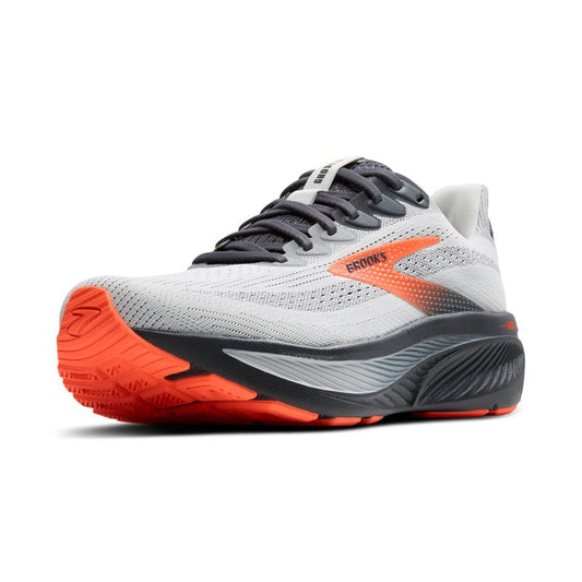 Brooks Men’s Ghost 17 Neutral Running Shoe - Oyster Mushroom/Orange/Ebony - 10 Wide