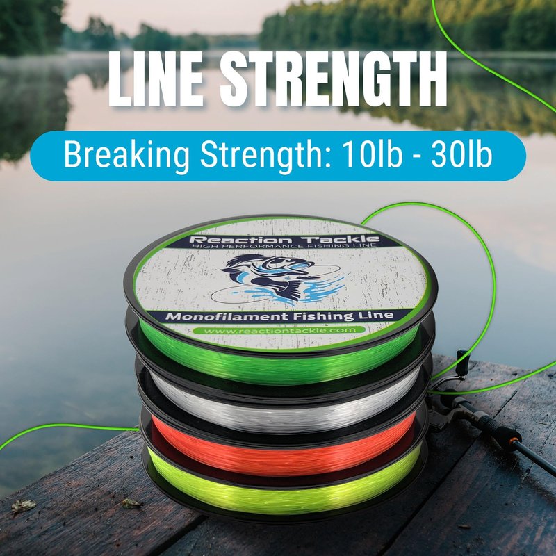 Reaction Tackle Monofilament Fishing Line - Premium Nylon Mono Line, Strong & Abrasion-Resistant, Low Memory for Smooth Long Casts - Freshwater & Saltwater - Hi Vis Orange | 15lb (350 Yards)