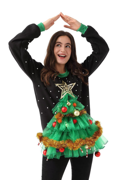 OFF THE RACK Women`s Ugly Christmas Sweater for Adult Unisex Men Xmas Pullover for Party Festive