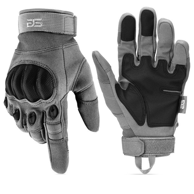 Glove Station Gloves for Men – Touchscreen Utility Gear with Hard Knuckle Protection Used in Motorcycle, Airsoft, & Outdoor Work Gray - Hard Knuckle X-Large
