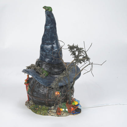 Department 56 Ceramic Snow Village Halloween Witch Hollow Toads and Frogs Witchcraft Haunt Lit House, 5.91 Inch, Multicolor