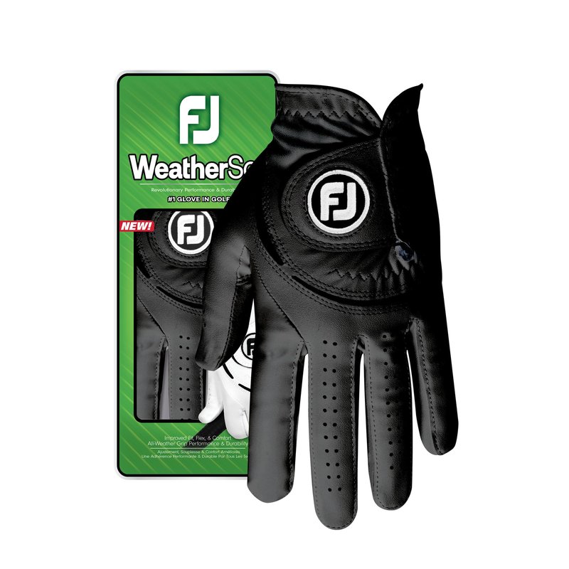 FootJoy Men's WeatherSof Golf Glove, Black, Large, Worn on Left Hand