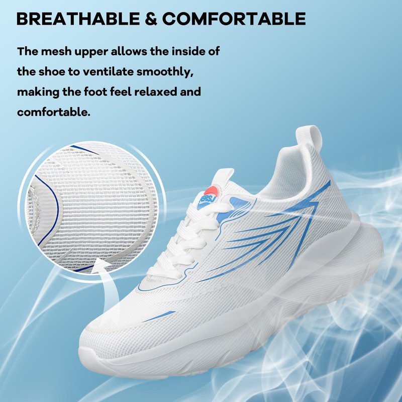 AFB Unisex Running Shoes Women Men Walking Tennis Sports Lightweight Arch Support Luminous Sneakers White
