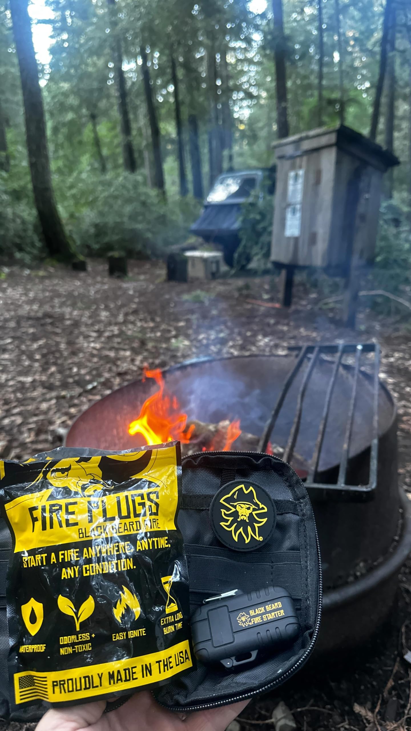 Black Beard Fire Plugs (50 Plugs) | 100% Weatherproof Fire Starter for Campfires | Can Light 50+ Fires | Extra Long Burn Time | 30 Yr Shelf Life for Emergency Survival Kits | Made in USA, Yellow