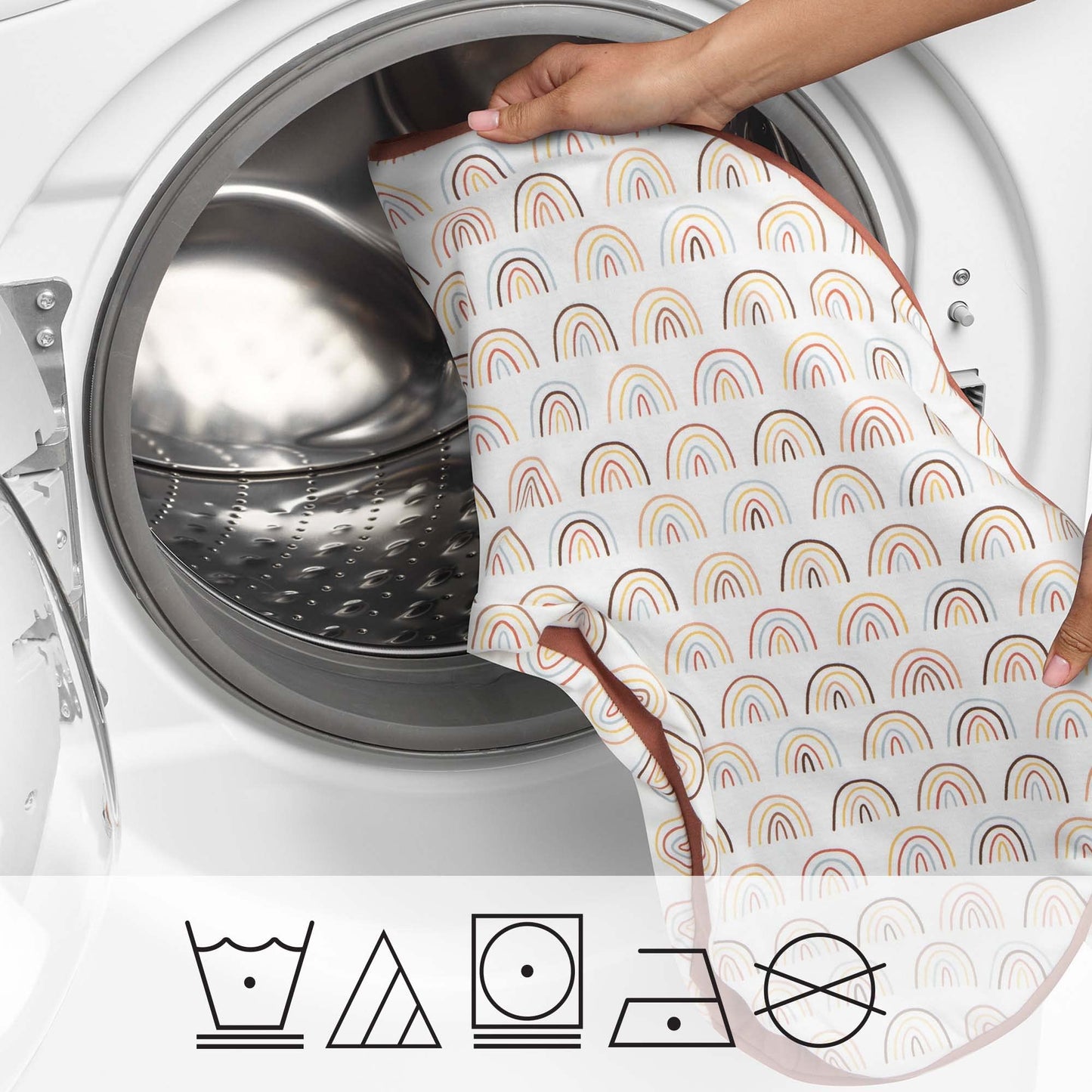 Boppy Nursing Pillow Cover, 100% Organic Cotton, Spice Rainbows, Fits The Original Support Pillow for Breastfeeding and Bottle Feeding, Cover Only, Nursing Support Pillow Sold Separately