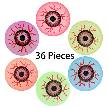 URATOT 36 Pieces Halloween Glow in The Dark Bouncy Eyeballs Halloween Toys Bouncing Eyeballs for Halloween Game Rewards, Trick or Treating Favors