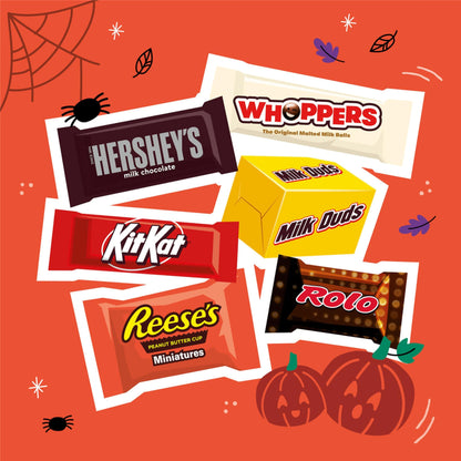 Hershey Miniatures Assorted Flavored, Halloween Candy Bulk Bag, 78.24 oz (275 Pieces)