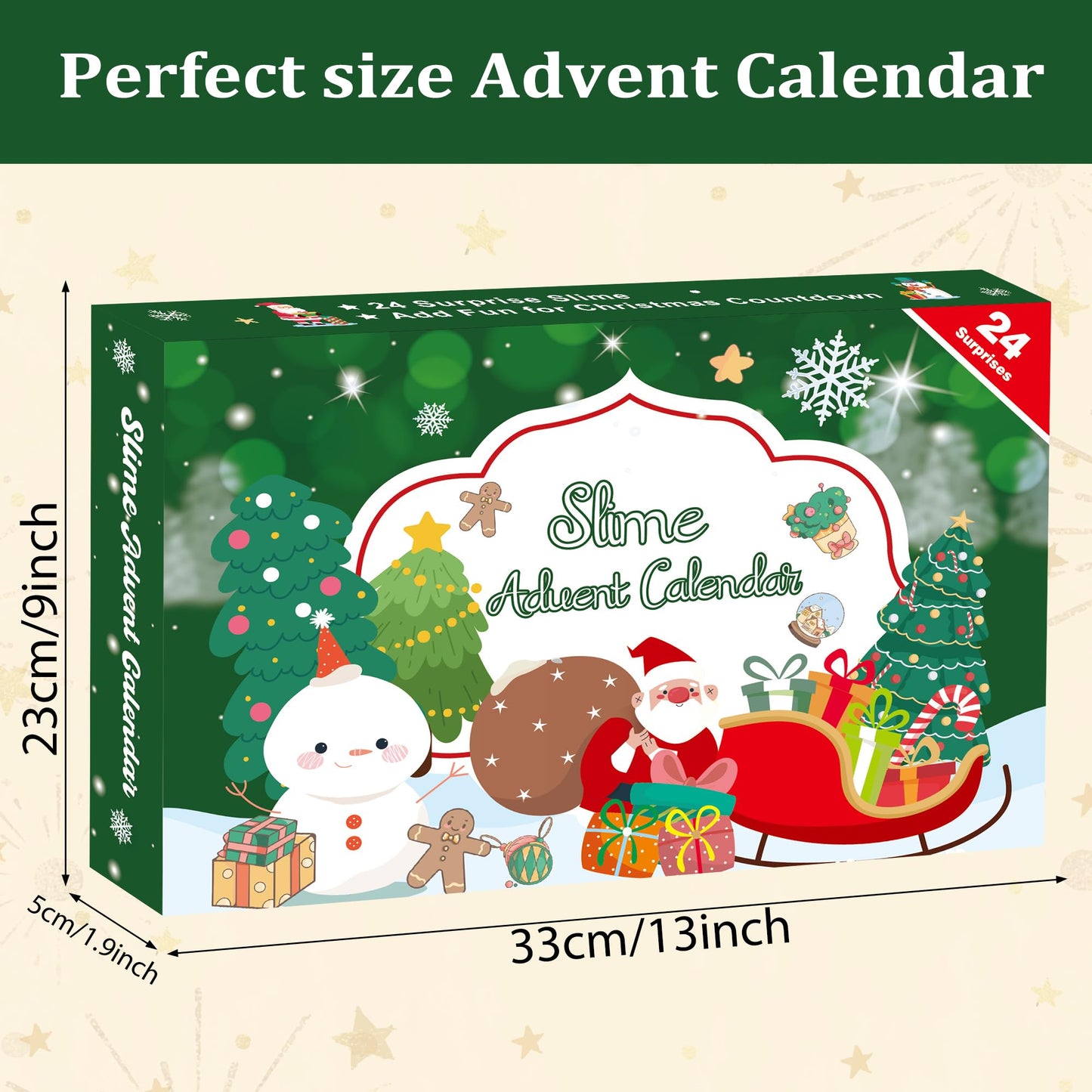 Slime Advent Calendar 2025 Kids, Christmas Countdown Calendars 24 Days of Surprises with Slime Kit Funny Gifts for Toddler Kids Teens Girls 4 5 6 7 8 9 10 11 12 Year Old