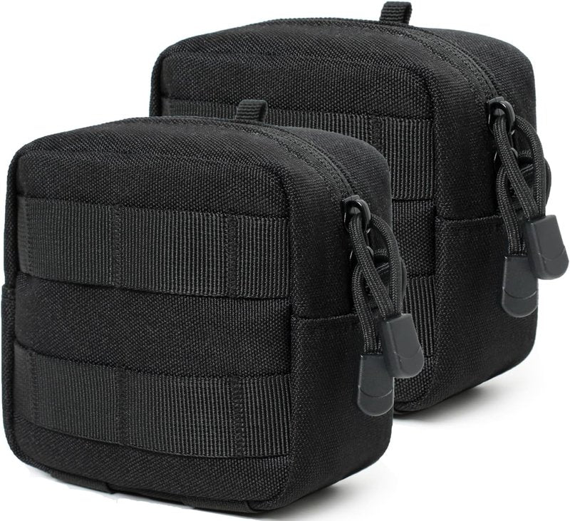 Mini Tactical Molle Compact Ammo Pouch - 2 Pack Small Utility EDC Tool Waist Belt Pouches