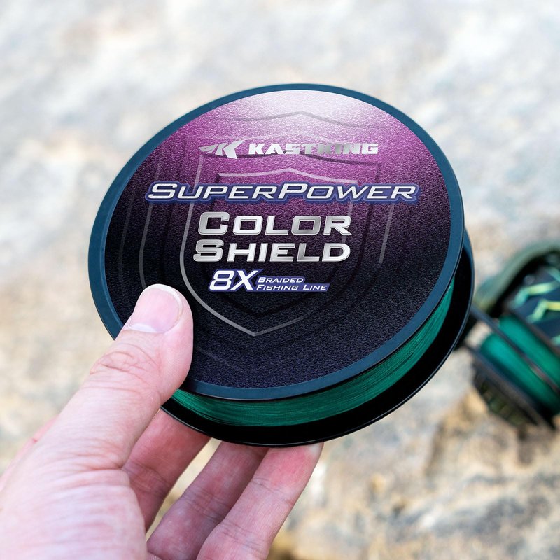 KastKing Superpower ColorShield Braided Fishing Line, Moss Green,30LB,300Yards,X8