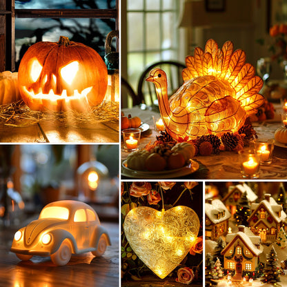 Brightown Accessory Cord with LED Bulb - 6ft Cord with On/Off Switch for Night Lights, Halloween Pumpkin, Blow Mold, Christmas Village House, Holiday Ceramic Trees, Craft Projects, 2 Pack