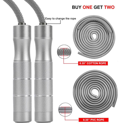 Gaoykai weighted jump rope Fitness for women men,1LB Tangle-free Skipping Rope for Muay Thai Training Crossfit workout Aluminum Handles Adjustable Length PVC Cord and Cotton Rope