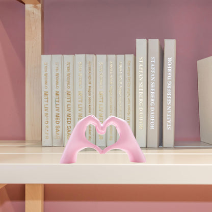 Small Heart Hands Sculpture Decor for Living Room Bedroom Bookshelf Coffe Table and Office Display, Love Finger Statue Modern Aesthetic Home Decor, Unique Gift for Wedding Christmas Birthday (Gold)