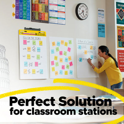 Bundle of Post-it Super Sticky Easel Pad 25 in x 30 in, 2 White Pads + 2 Lined Pads, 30 Sheets/Pad, Self Stick Flip Chart Paper, Teacher Anchor Flip Chart Paper, Super Sticking Power