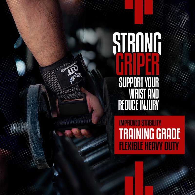 Weight Lifting Hooks Lifting Heavy Duty Deadlift Wrist Straps Men and Women Pull Ups Powerlifting and Gym Workouts grips (Black/Iron-Hooks, Iron-Hooks)