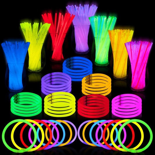 JOYIN 144 Pcs 8" Glowsticks, Bracelets Necklaces, Glow in the Dark Party Favors, Easter, Christmas, Halloween Supplies Pack, Football Party Supplies