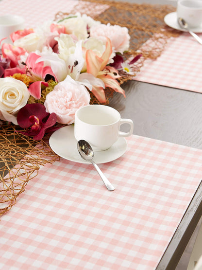 DII Gingham Check Tabletop Collection, Pink, Placemat Set
