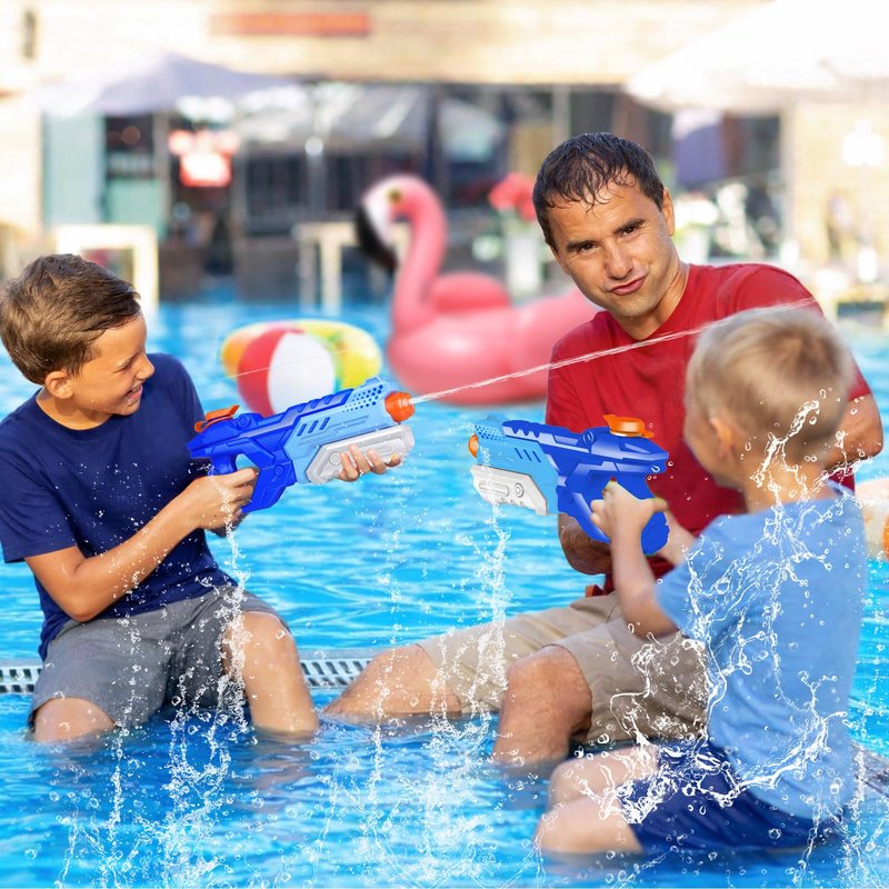 Quanquer 3 Pack Water Guns for Kids Adults - 600CC Squirt Water Toy Gun Super Blaster Soaker Long Range High Capacity Summer Swimming Beach Outdoor Water Fighting Play Pool Toys for Boys Girls (Blue)