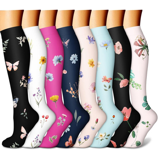CHARMKING Compression Socks for Women & Men Circulation (8 Pairs) 15-20 mmHg is Best Support for Athletic Running, Cycling (L/XL, Multi 62)