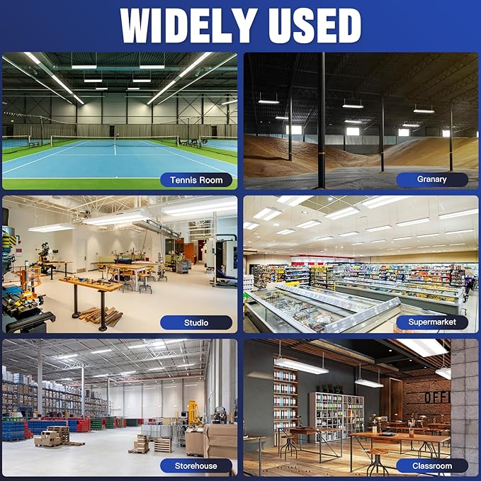 JTT LED Linear High Bay Light,200/150/100W 30000LM Shop Light Commercial 360° Adjustable 4/5000 CCT Tilt Hanging LED High Bay Shop Lighting Fixtures for Garage Warehouse Workshop Store, ETL 2-Pack