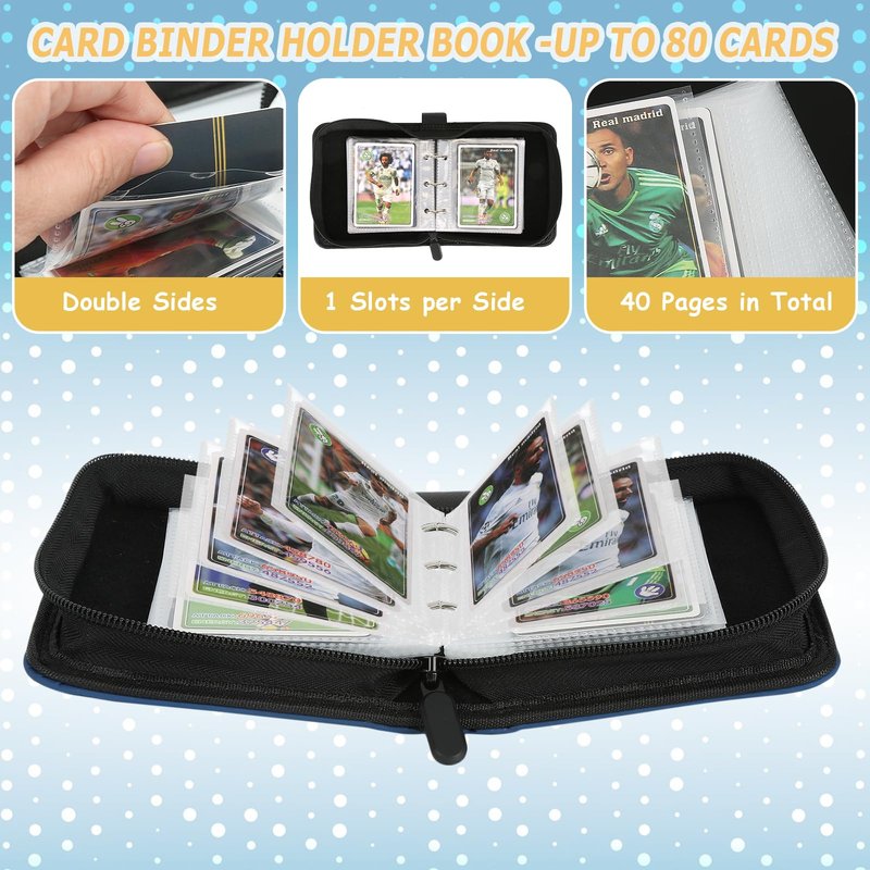Foalgo Trading Card Binder, Card Collection Binder Album Folder with 80 Side Loading Pockets, 1 Pocket Trading Card Album Folder for TGC,MTG, Baseball Cards, Yugioh