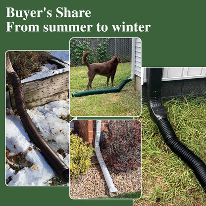 Gutterlix Flexible Gutter Downspout Extensions, Connectable Downspout Extender with 58"+ 67" Extendable Pipe, Thickened Down spout Drain Extension for Rainwater Drainage(2 Pack, Green)