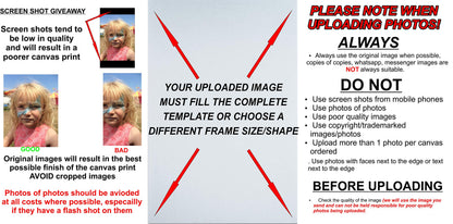 The Lazy Cow Your My Photo Picture On Personalised Wall Canvas 12 x 16 inches - A3-30cm x 42cm (approx)