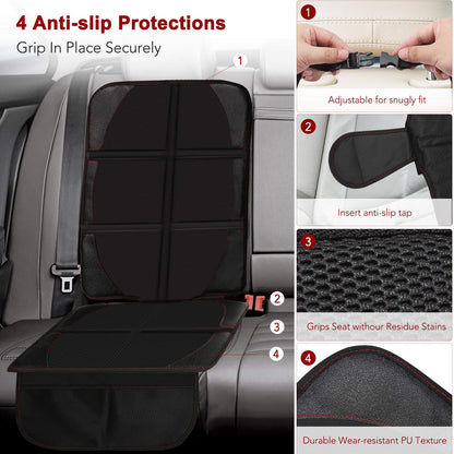 Beicarin Car Seat Protector Cushion Mat, 2 Pack Baby Seat Protector Child Car Seat with Organizer Pocket, Auto Dog Pad with Non Slip Backing Waterproof for SUV Sedan Truck