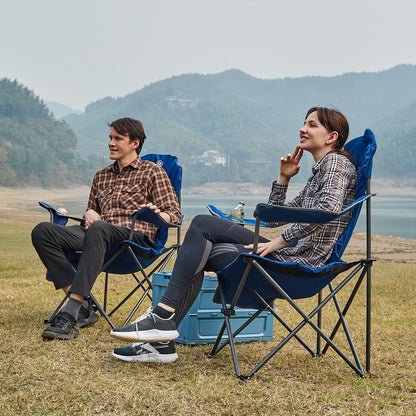 EVER ADVANCED Camping Chairs, Lawn Chairs Outdoor Sports Chairs, Folding Chair Camping Chairs for Adults, Supports 400lbs