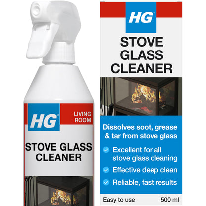 HG Stove Glass Cleaner Spray – Effective Fireplace, Oven & Hearth Cleaner for Soot, Tar & Grease – 500ml