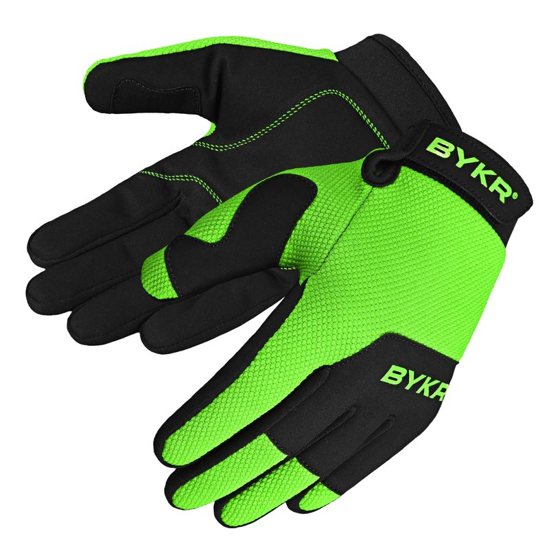 BYKR All-Weather Motorcycle Gloves for Men & Women – Protection for Dirt Bike, BMX, MX, and ATV Riding – FL Green M