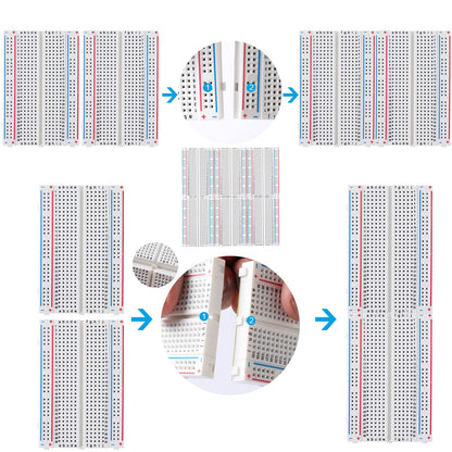 DEYUE breadboard Set Prototype Board - 6 PCS 400 Pin Solderless Board Kit for Raspberry pi and Arduino Project