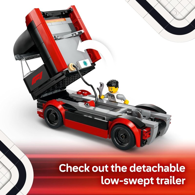 LEGO City F1 Truck & RB20 AMR24 Car Set - Building Toy for Kids Ages 8+ | Formula 1 Collectible Gift