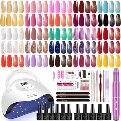 NAIL POLISH KIT with U V Lamp and Drill Starter Kit 36 Colors Gel Nail Polish Nail Art Gel Manicure Kit