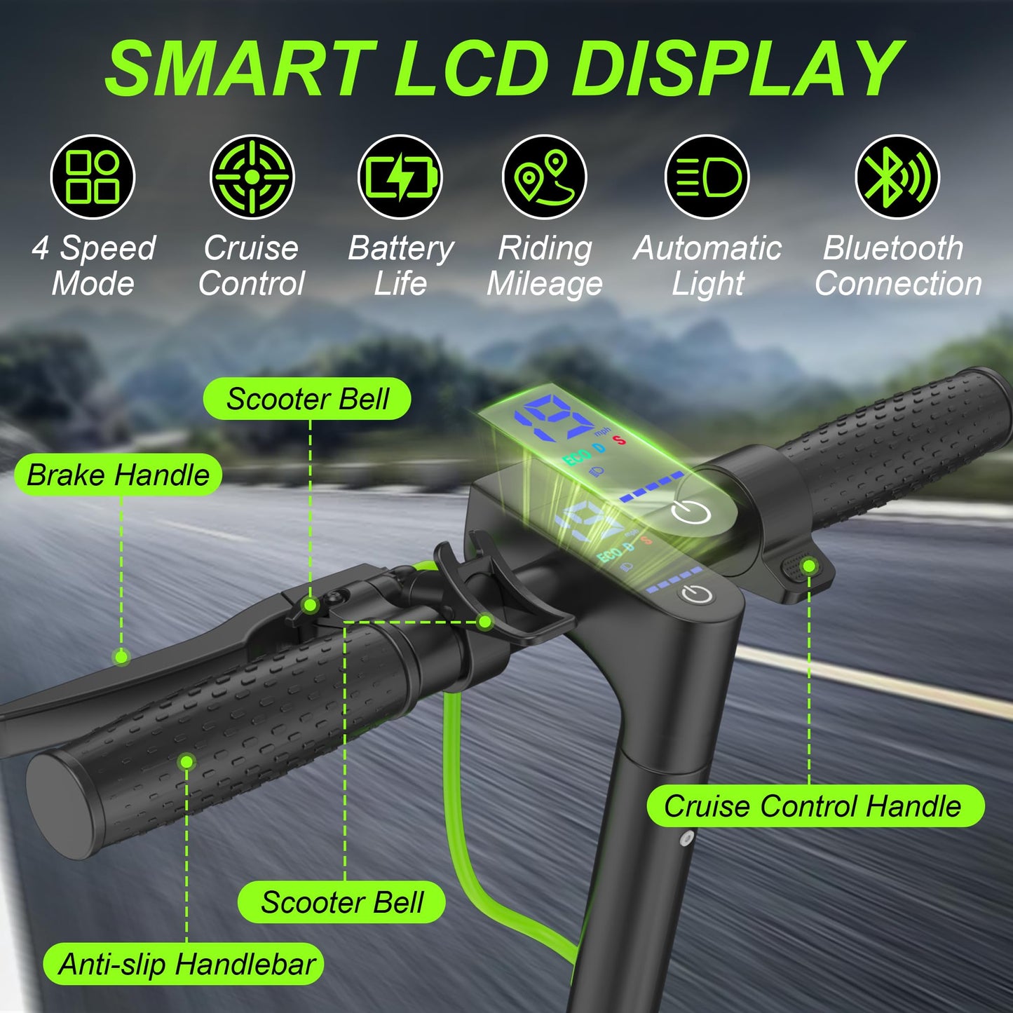 Aovowheel Electric Scooter for Adults, Folding E Scooter with 350W Motor 19 Mph Top Speed, Max 23 Miles Long Range, 8.5''Tires Commuting Scooters with Dual Brakes System, APP
